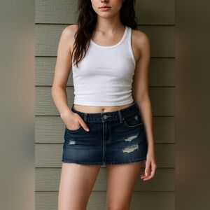 American Eagle Distressed Mini Skirt Denim 10